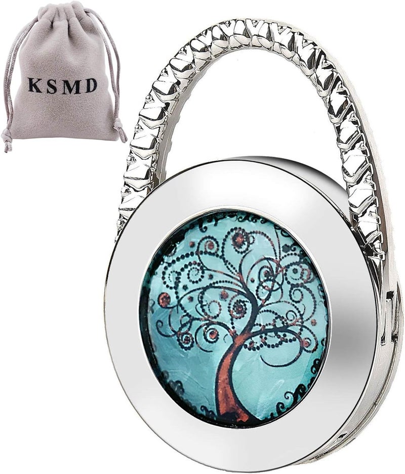 KSMD Purse Hooks for Table and Bars, Portable Purse Hanger Organizers - Foldable Folding Table Hook Hanger (Tree of Life) - Image 1